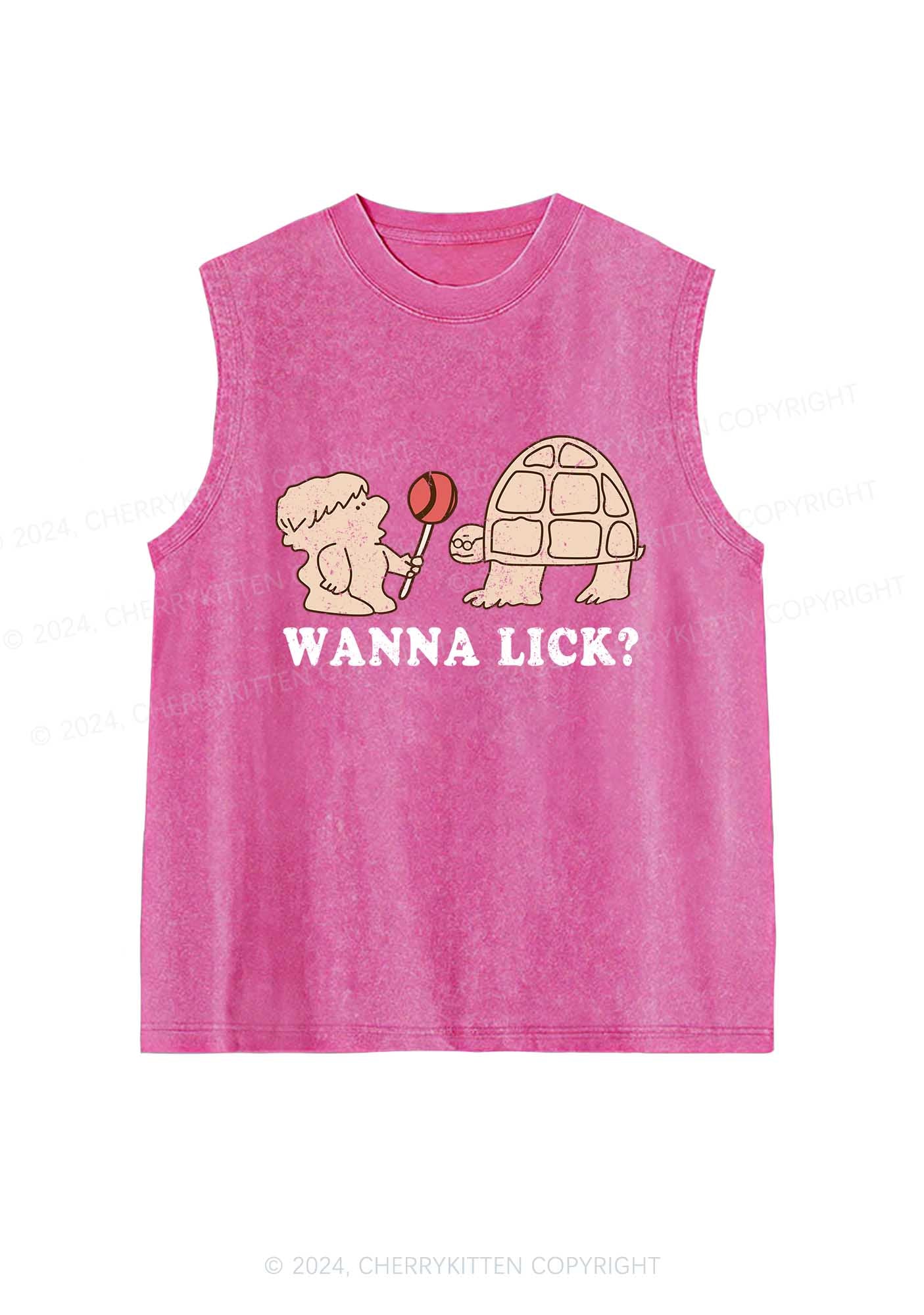 Wanna Lick Lollipop Y2K Washed Tank Cherrykitten