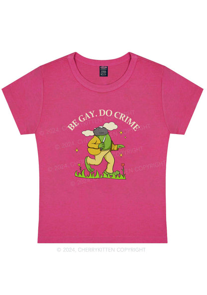 Curvy Be Gay Do Crime Frog Y2K Baby Tee Cherrykitten