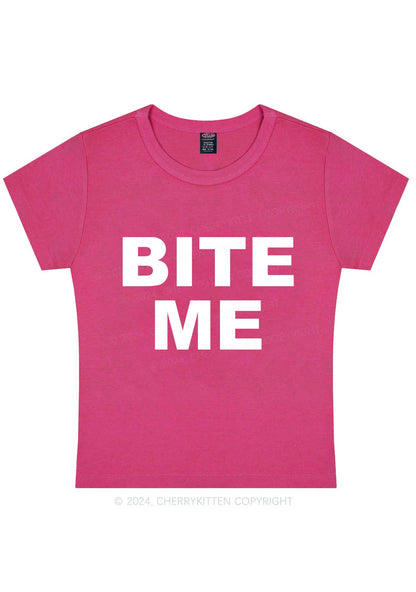 Bite Me Y2K Baby Tee Cherrykitten