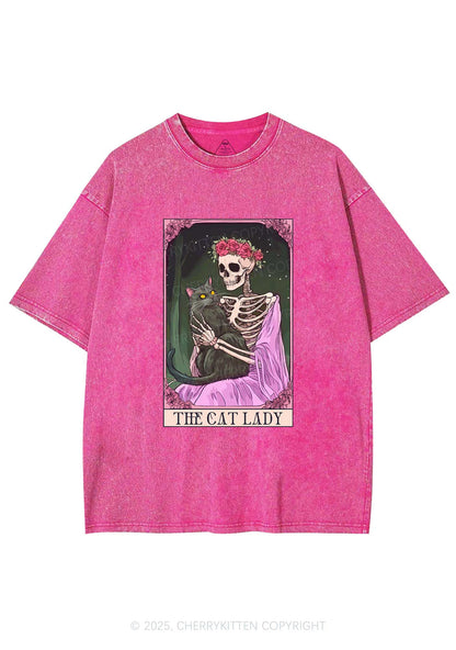 Skeleton Lady Y2K Washed Tee Cherrykitten