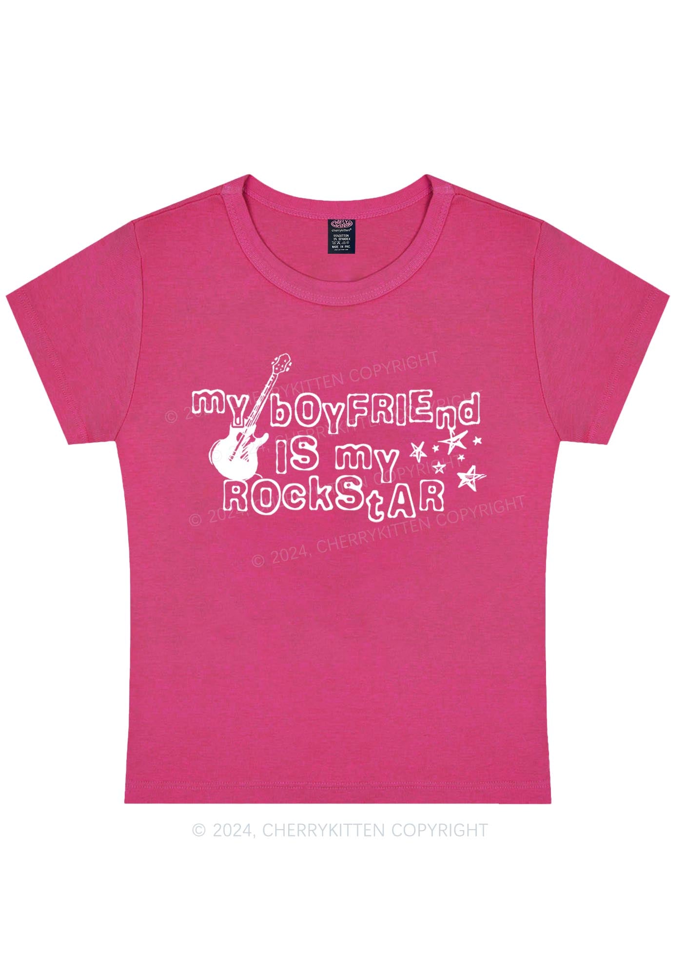 Curvy My Boyfriend Is Rockstar Y2K Baby Tee Cherrykitten