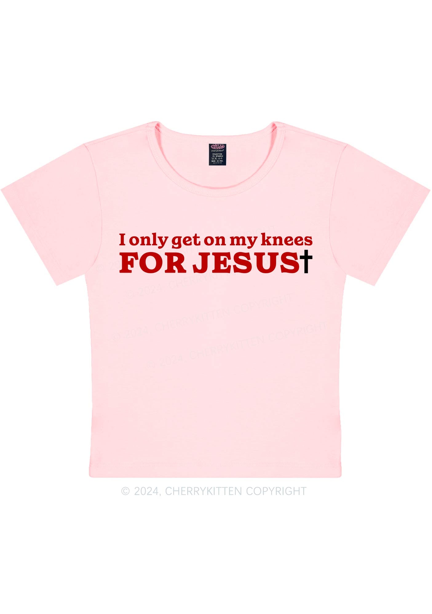 Get On Knees For Jesus Y2K Baby Tee Cherrykitten