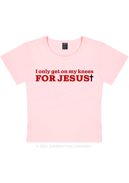 Get On Knees For Jesus Y2K Baby Tee Cherrykitten