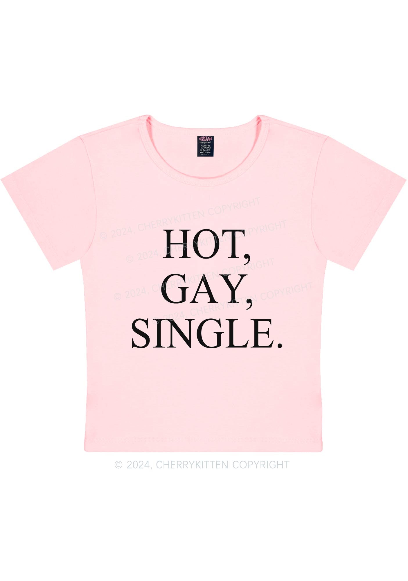 Hot Gay Single Y2K Baby Tee Cherrykitten