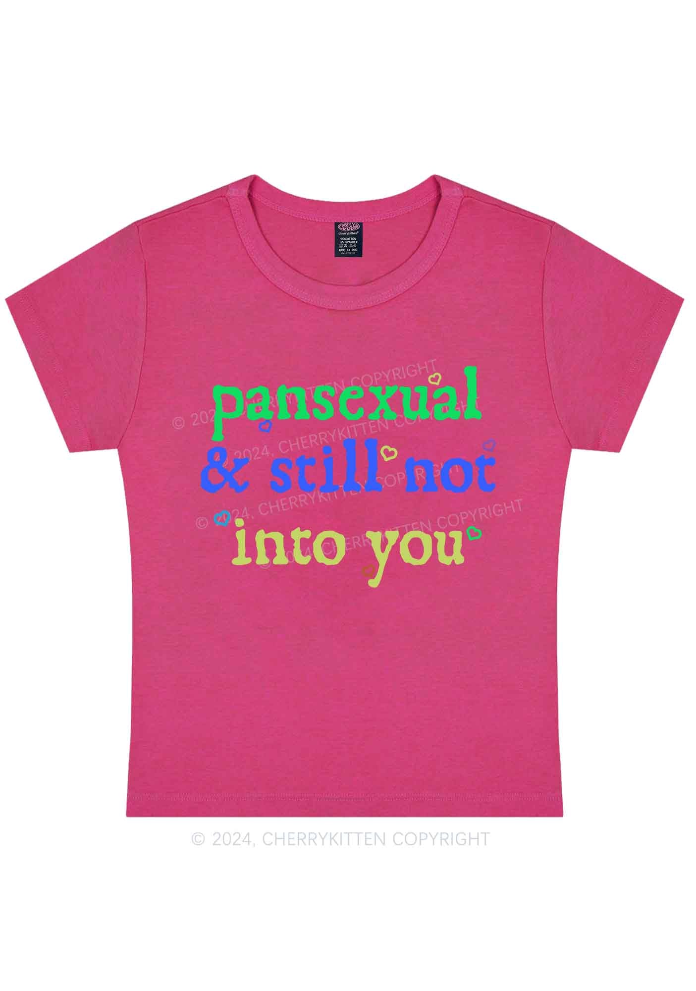 Curvy Pansexual Not Into You Y2K Baby Tee Cherrykitten