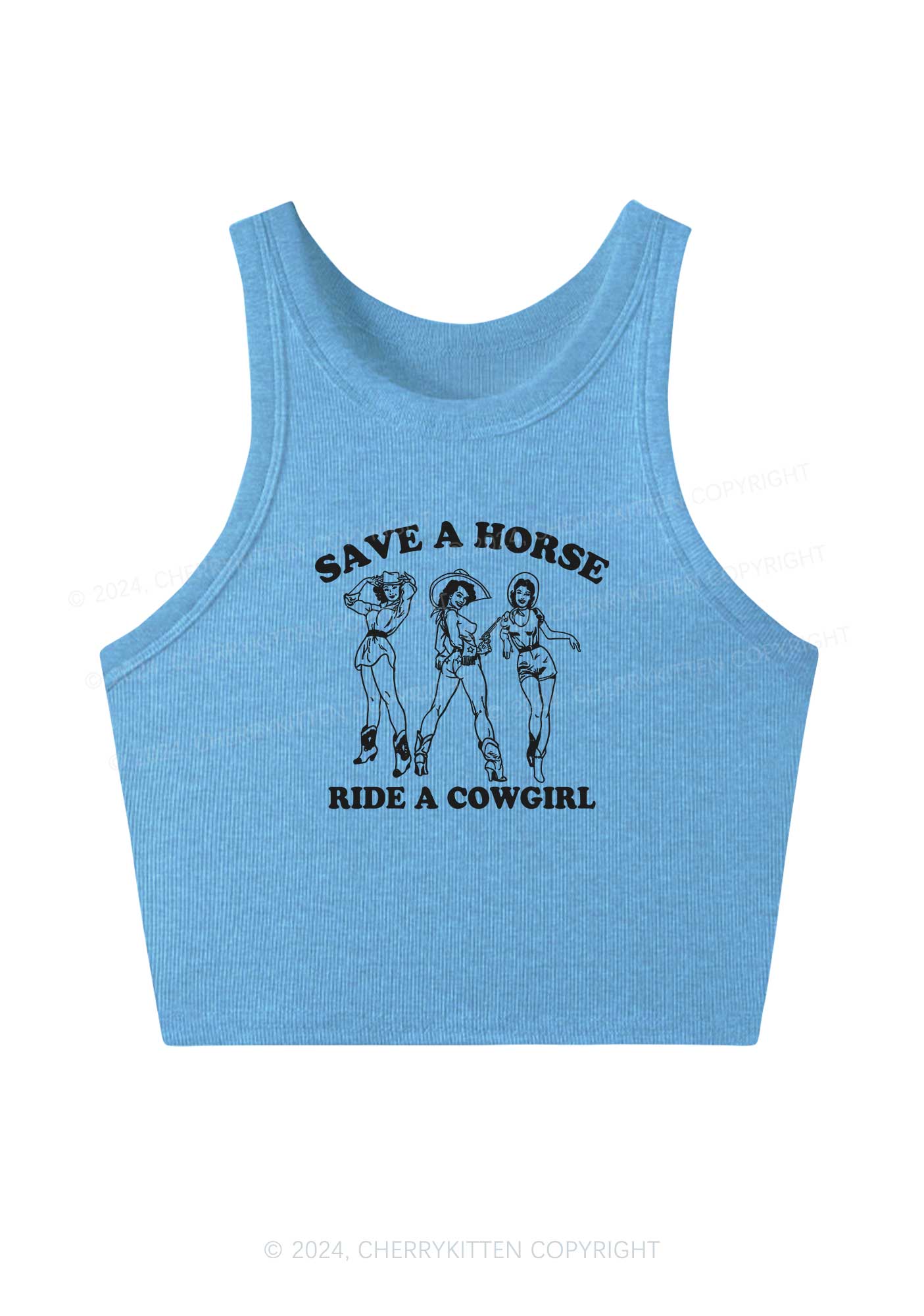 Ride A Cowgirl Y2K Crop Tank Top Cherrykitten