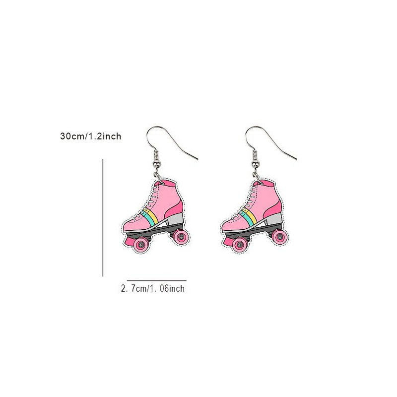 Pink Y2K Roller Skates Earrings Cherrykitten