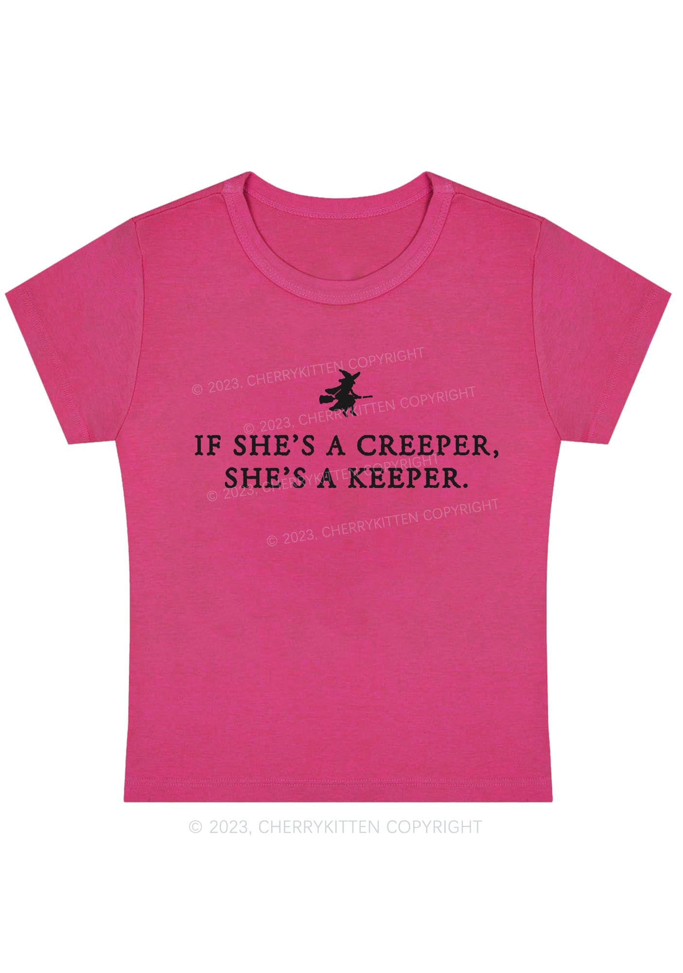 She's A Keeper Halloween Baby Tee Cherrykitten