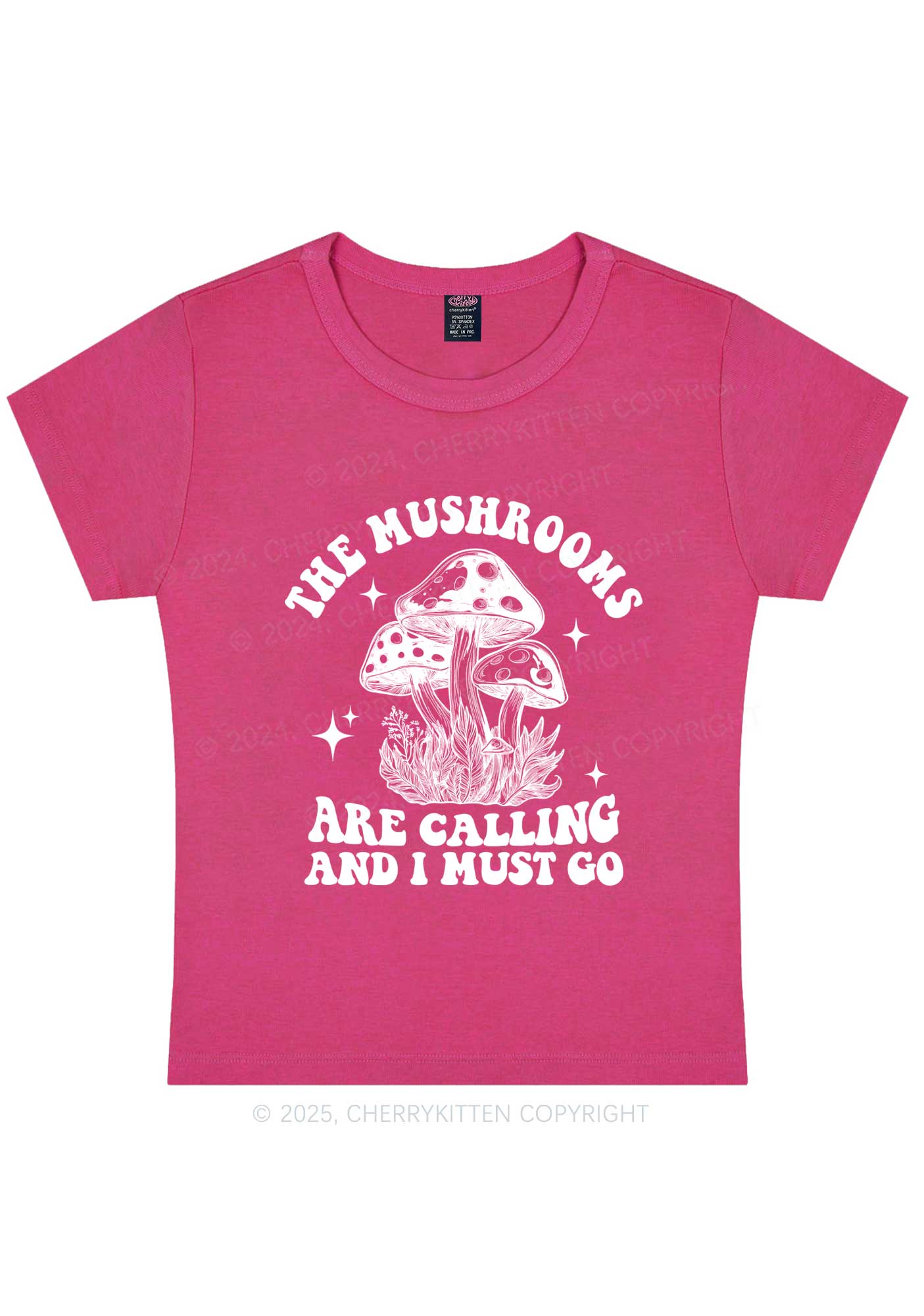 The Mushrooms Are Calling Y2K Baby Tee Cherrykitten