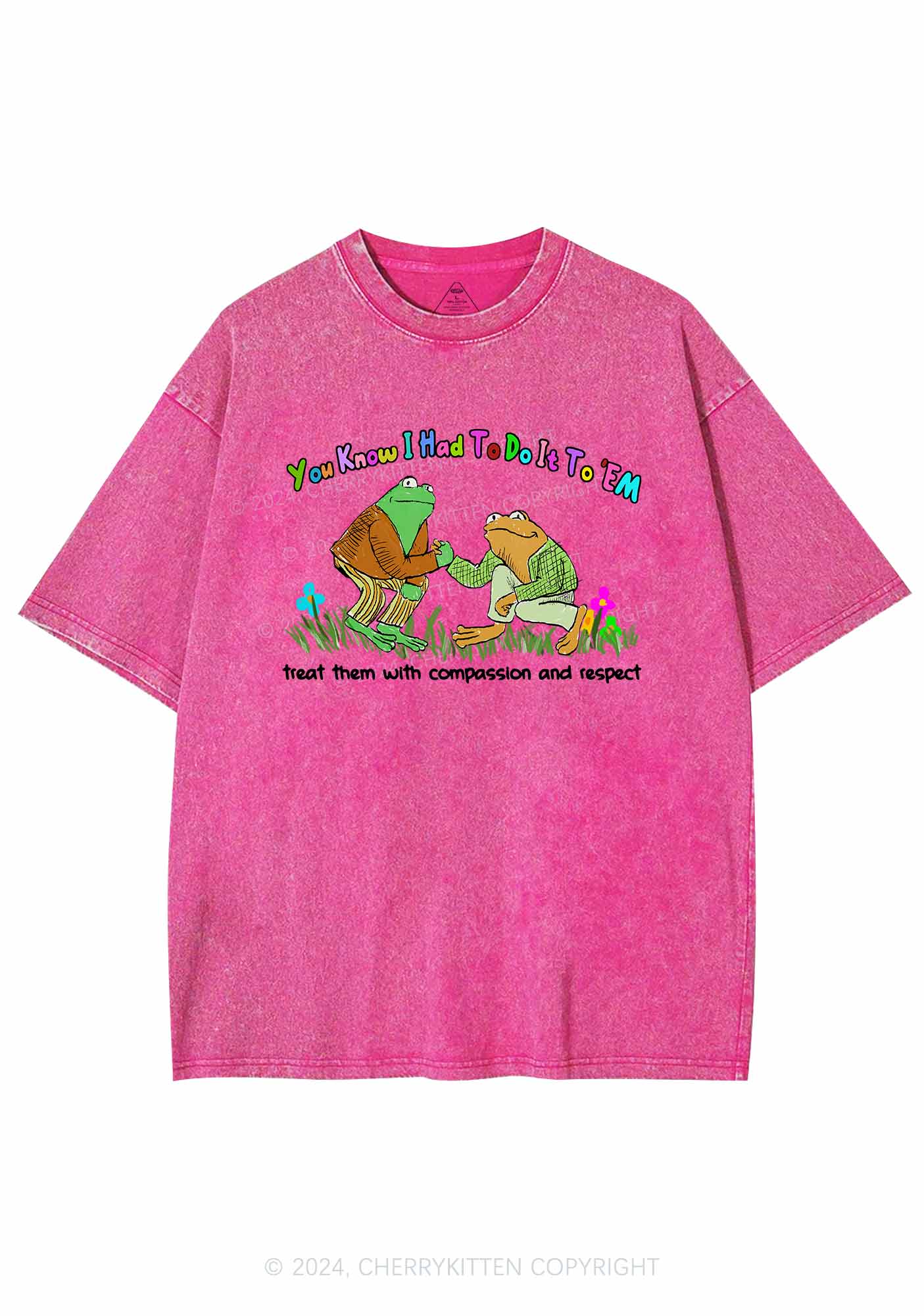 Treat Them With Compassion And Respect Y2K Washed Tee Cherrykitten