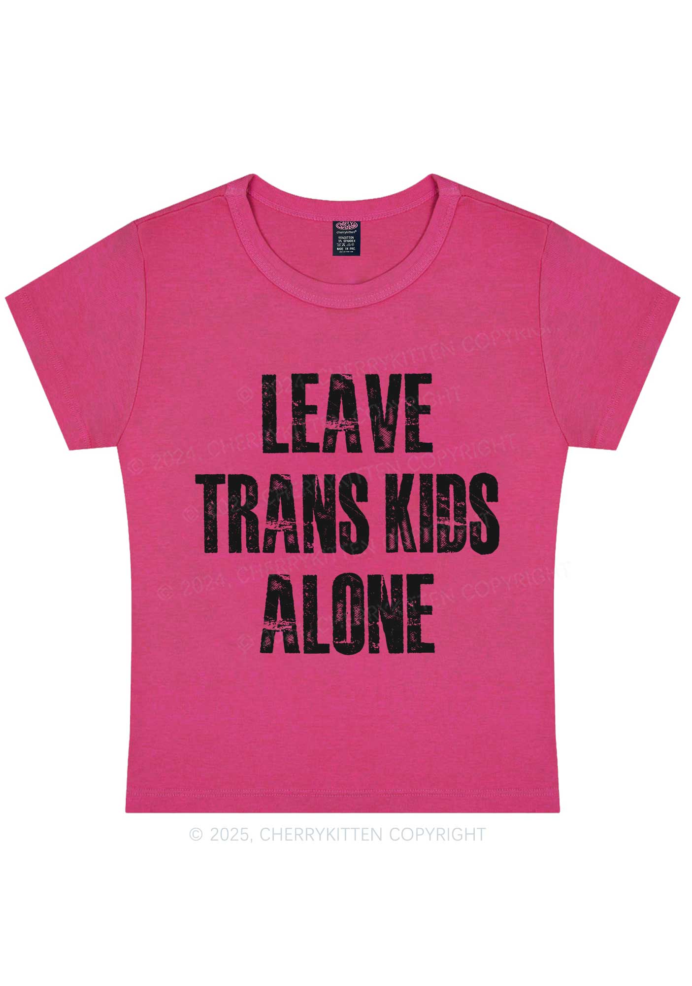 Leave Trans Kids Alone Y2K Baby Tee Cherrykitten