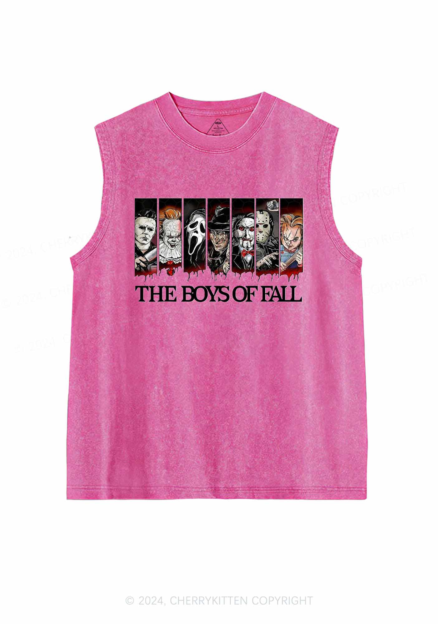 Halloween Fall Boys Y2K Washed Tank Cherrykitten