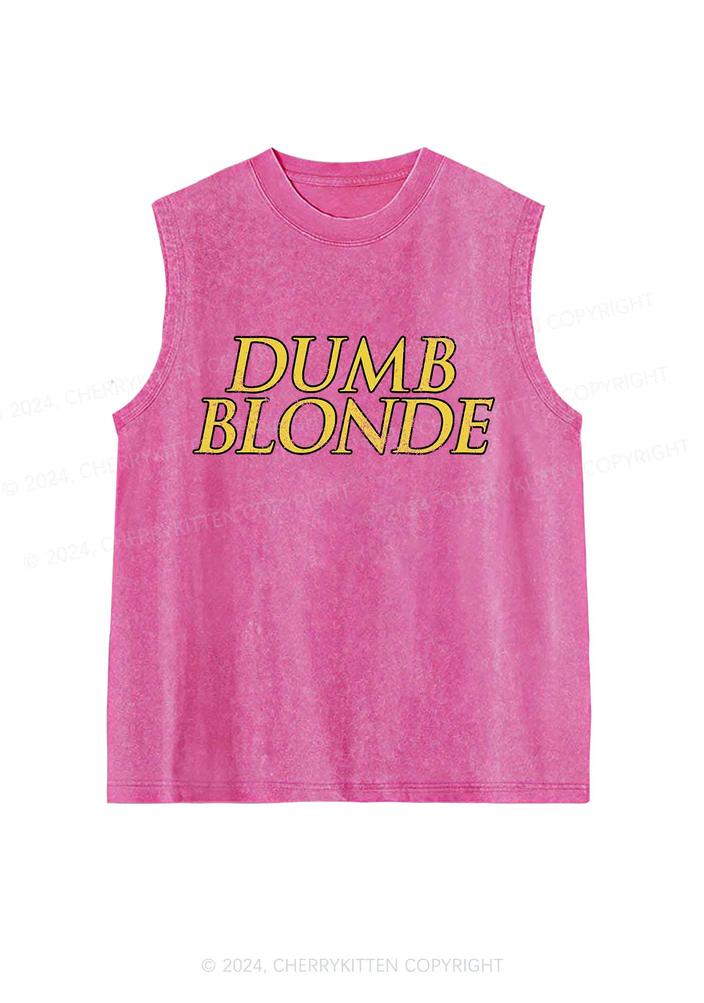 Dumb Blonde Y2K Washed Tank Cherrykitten