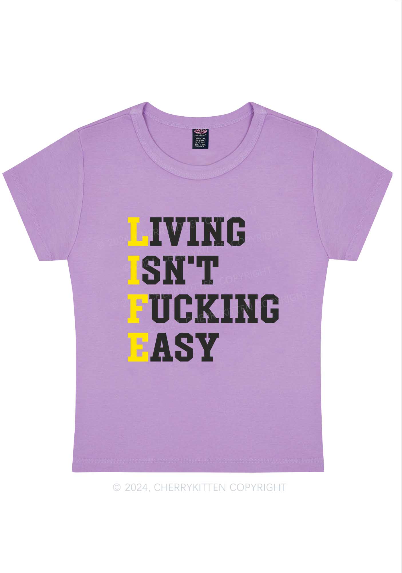 Life Isn't Easy Y2K Baby Tee Cherrykitten