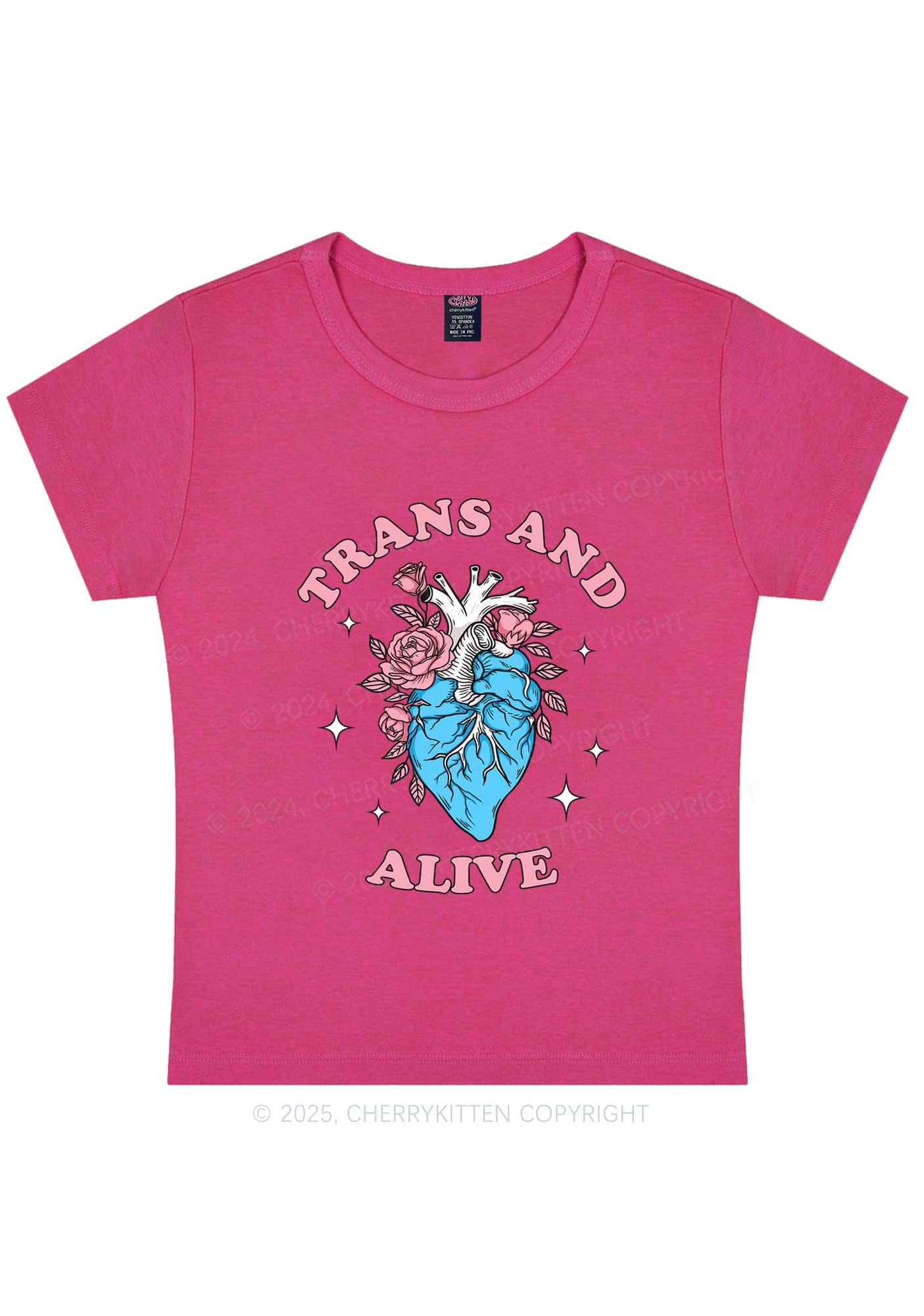 Trans And Alive Y2K Baby Tee Cherrykitten