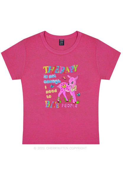 Therapy Is Not Enough Y2K Baby Tee Cherrykitten