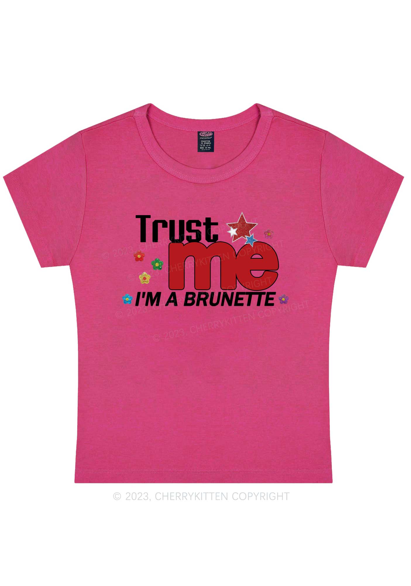 Trust Brunette Y2K Baby Tee Cherrykitten