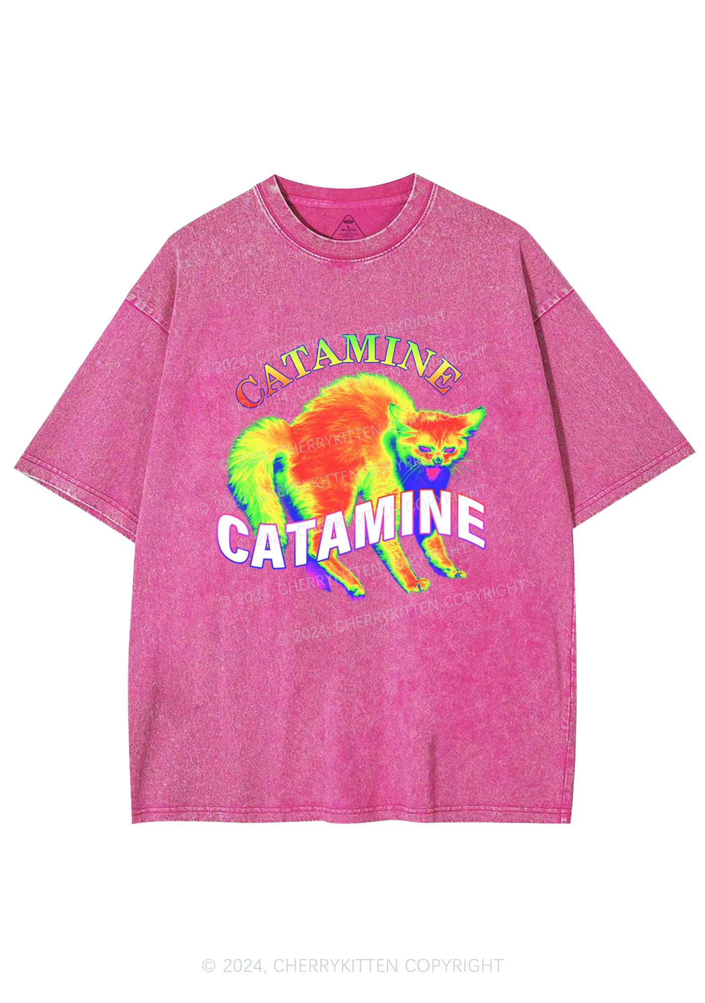 Thermal Cat Y2K Washed Tee Cherrykitten