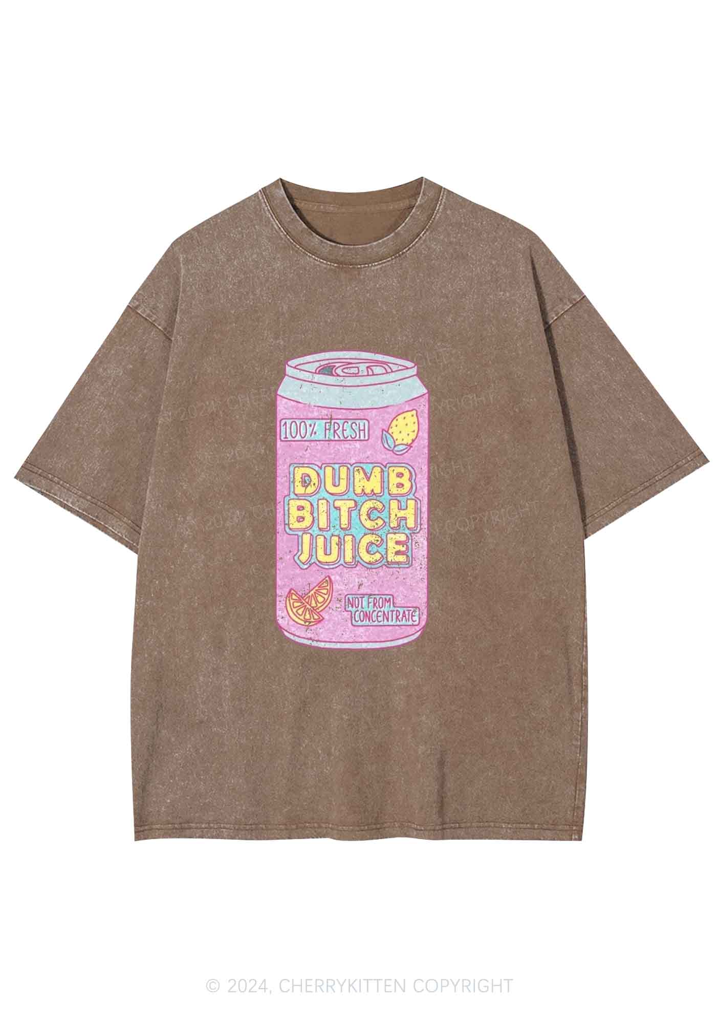 Dumb Bxxch Juice Y2K Washed Tee Cherrykitten