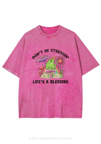 Don't Be Stressin Y2K Washed Tee Cherrykitten