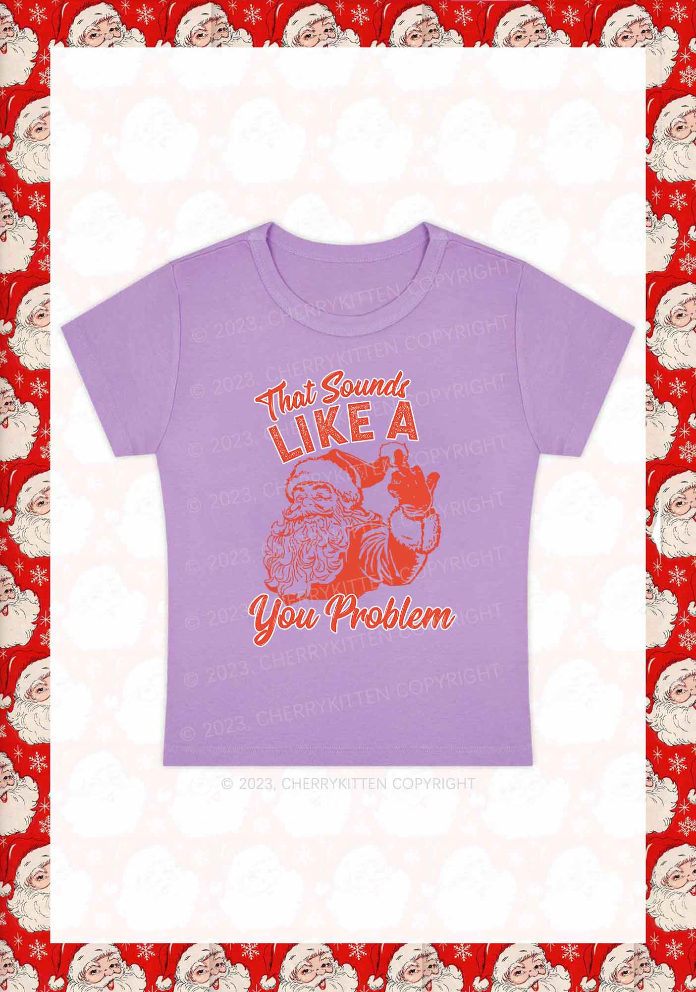 You Problem Christmas Y2K Baby Tee Cherrykitten