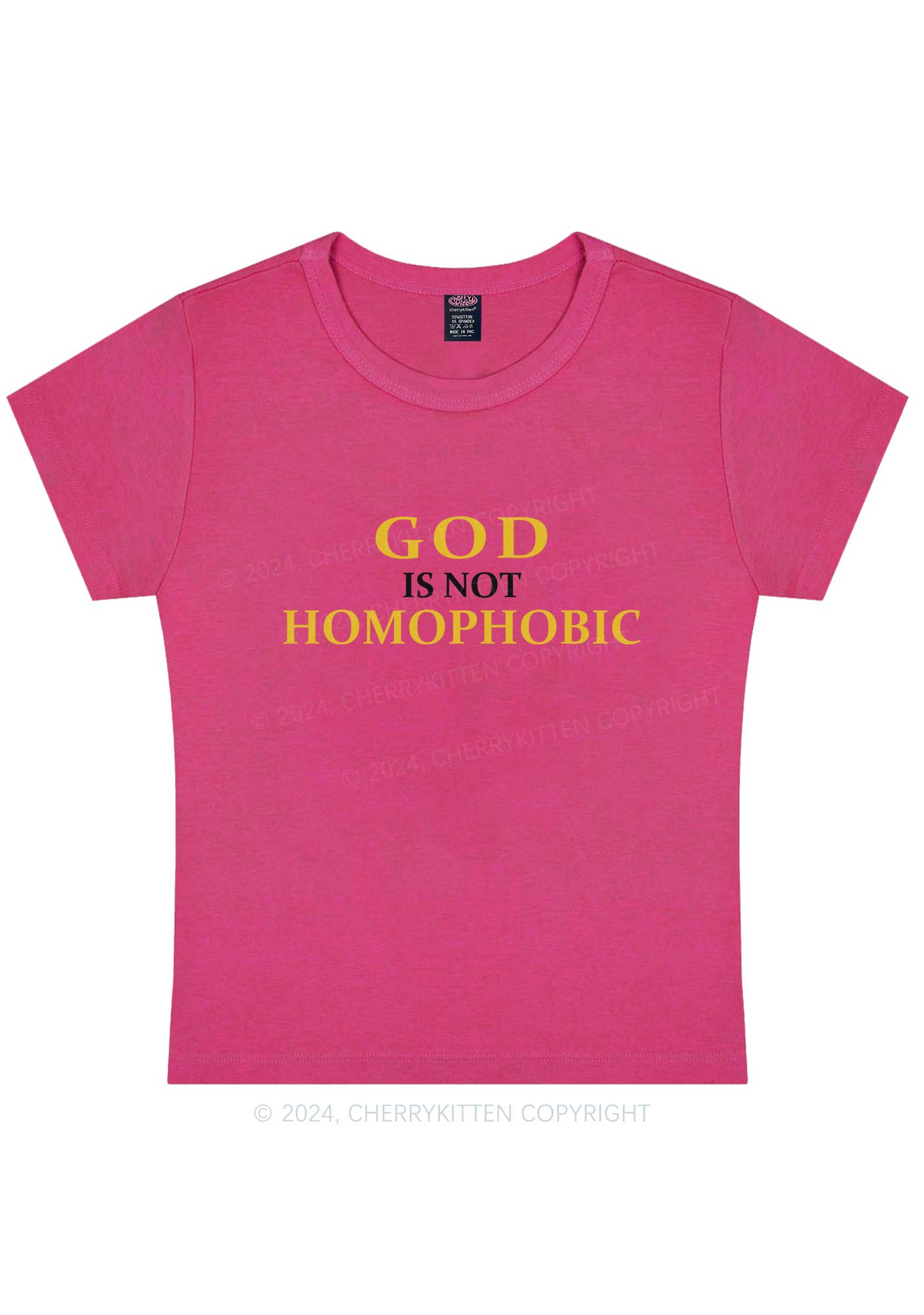 God Is Not Homophobic Y2K Baby Tee Cherrykitten