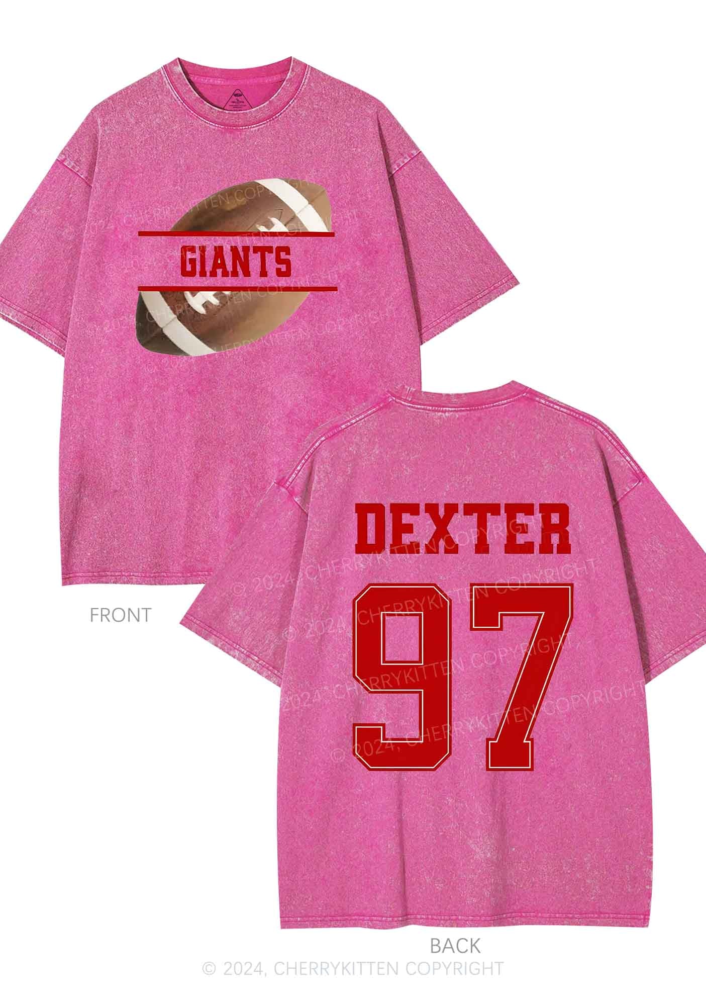 Custom Team&Name Y2K Super Bowl Washed Tee Cherrykitten