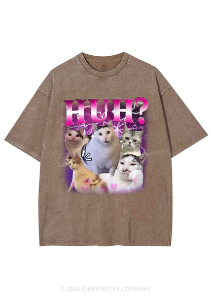 Huh Cat Y2K Washed Tee Cherrykitten