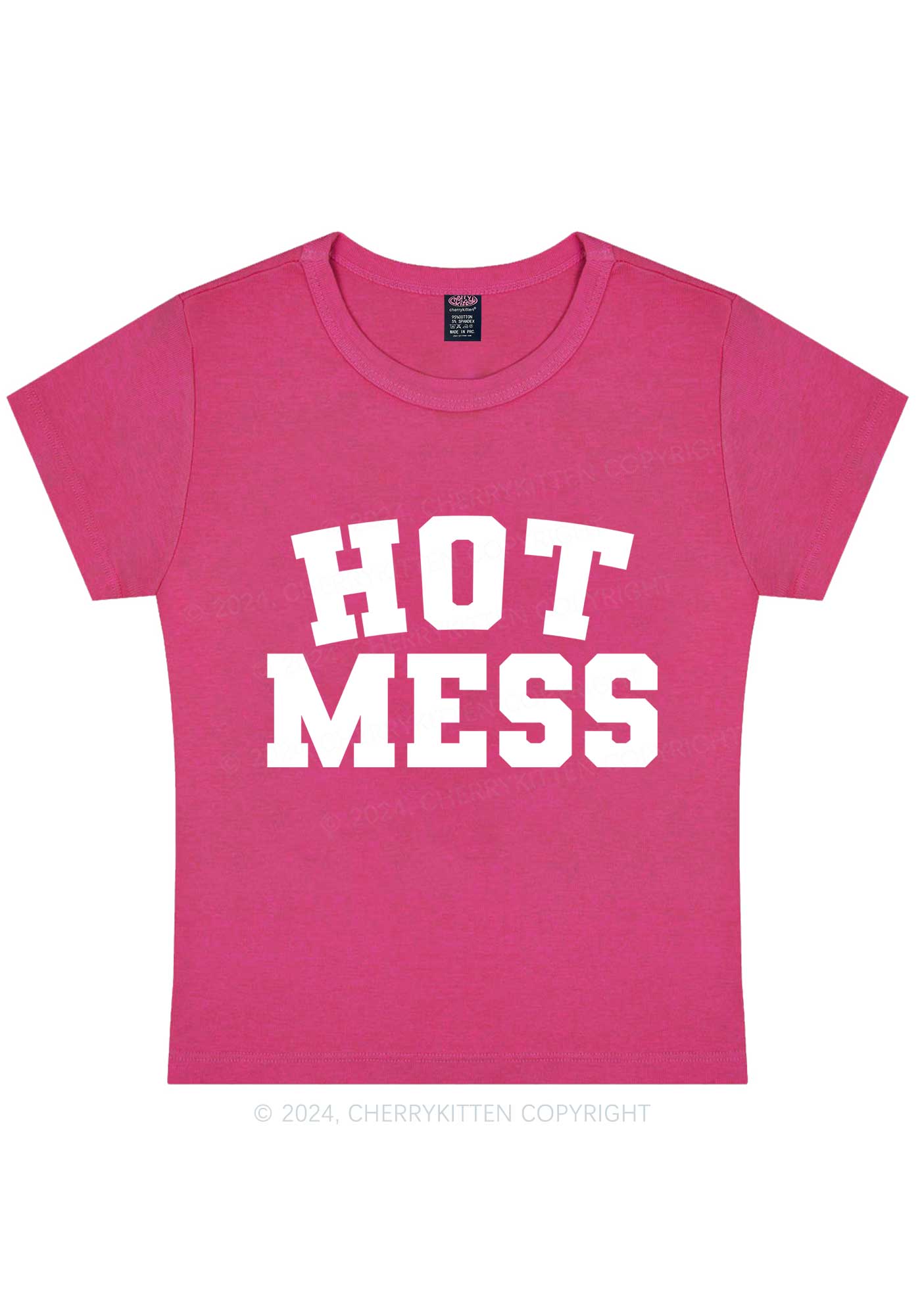 Hot Mess Y2K Baby Tee Cherrykitten