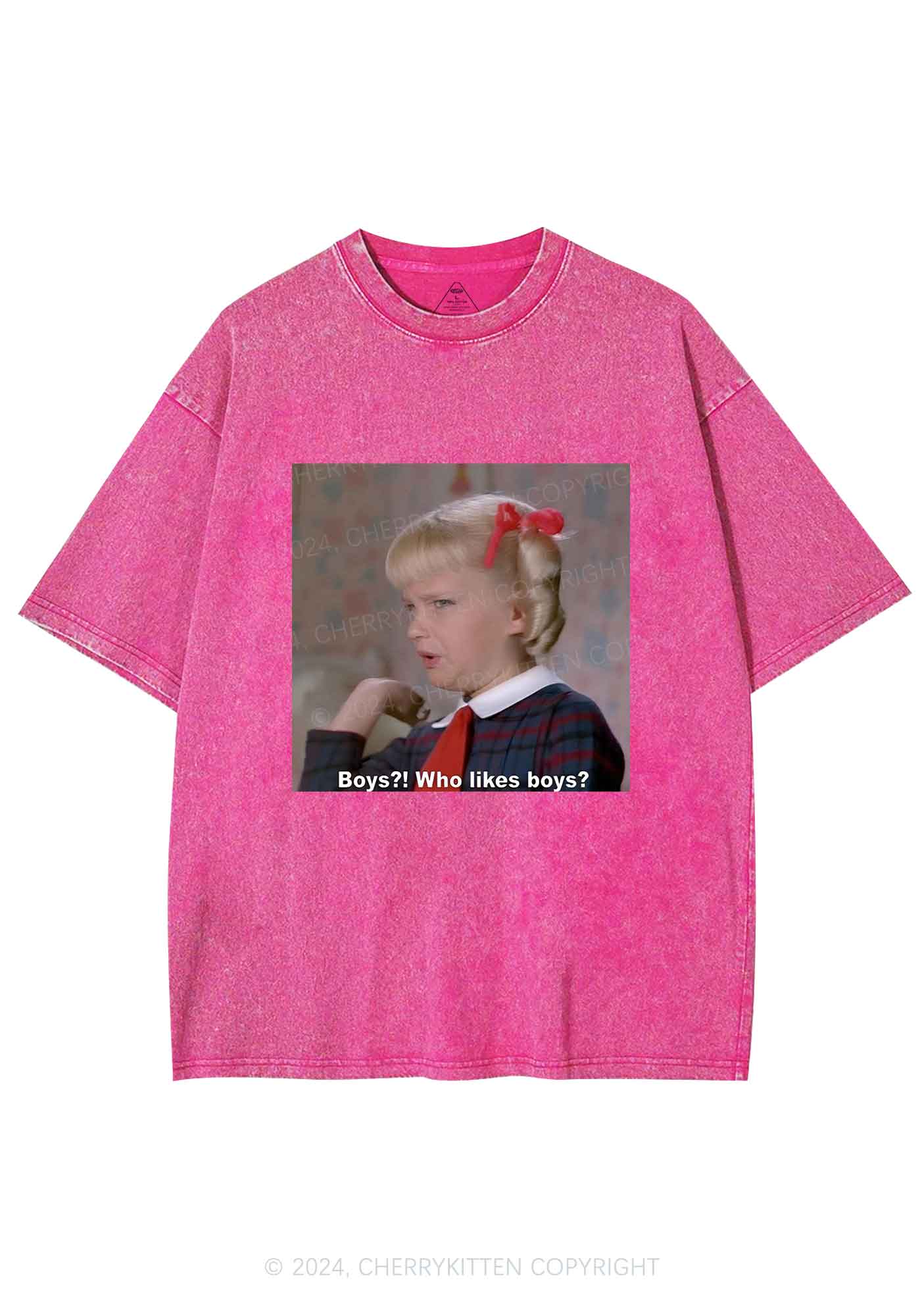 Who Like Boys Y2K Washed Tee Cherrykitten