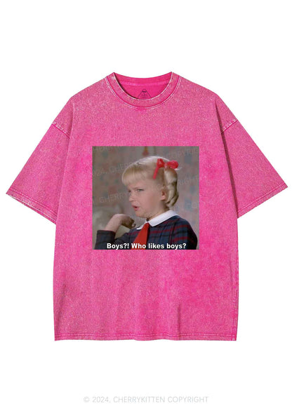 Who Like Boys Y2K Washed Tee Cherrykitten