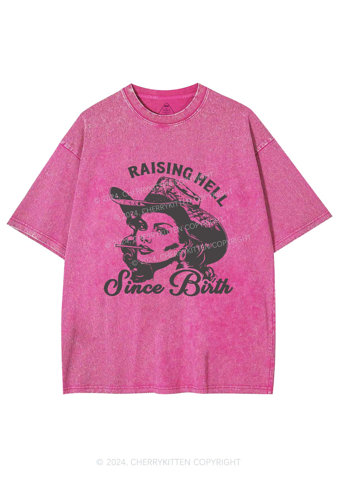 Raising Hell Since Birth Y2K Washed Tee Cherrykitten