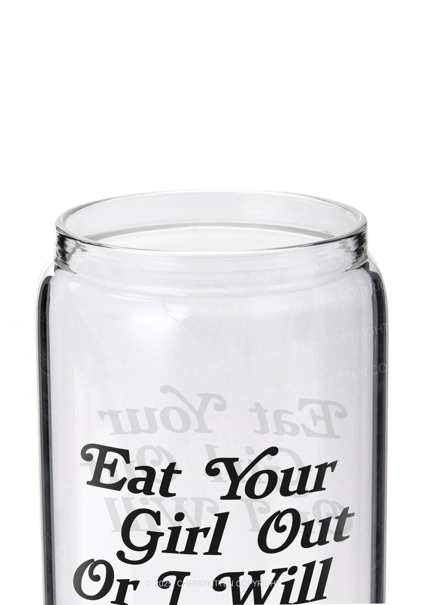 Eat Your Girl Out Y2K Printed Glass Cup Cherrykitten