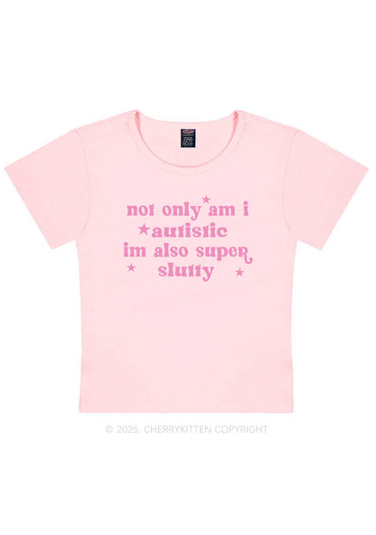 Autistic Slxtty Y2K Baby Tee Cherrykitten