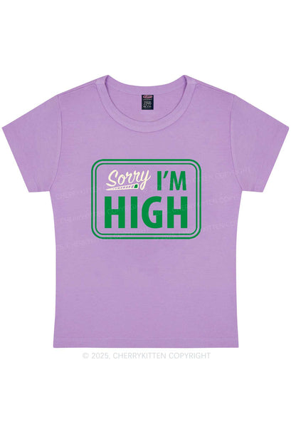 Sorry Im High Y2K Baby Tee Cherrykitten