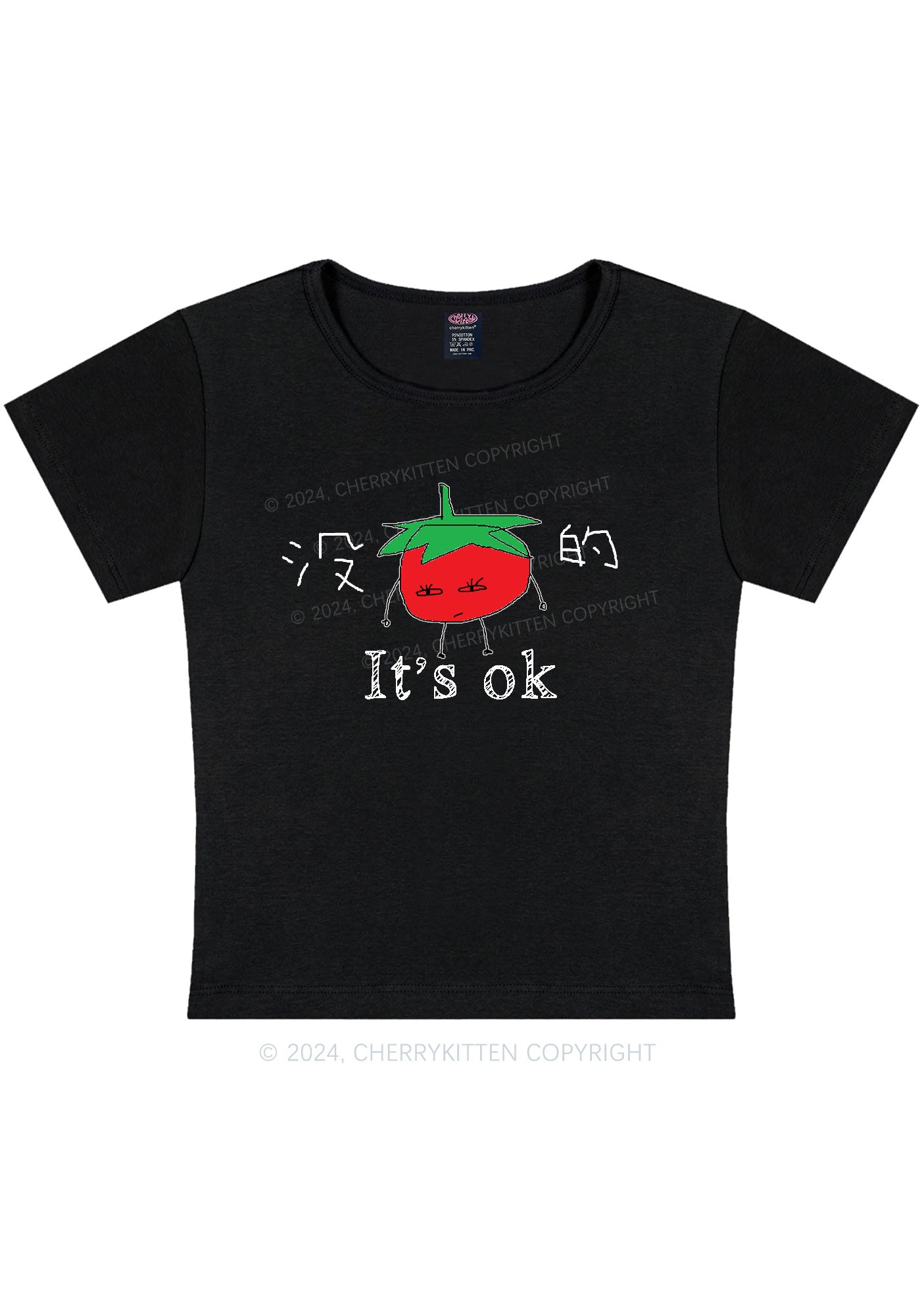 It's Ok Y2K Baby Tee Cherrykitten