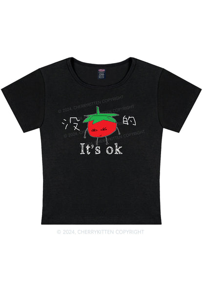 It's Ok Y2K Baby Tee Cherrykitten