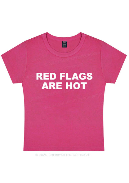 Red Flags Are Hot Y2K Baby Tee Cherrykitten