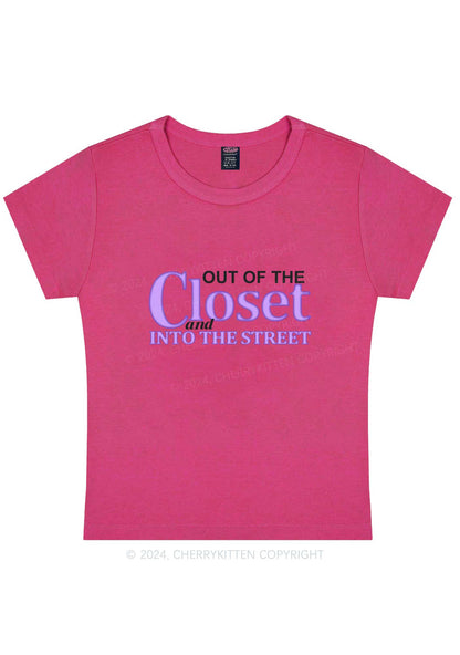 Out Of The Closet Y2K Baby Tee Cherrykitten