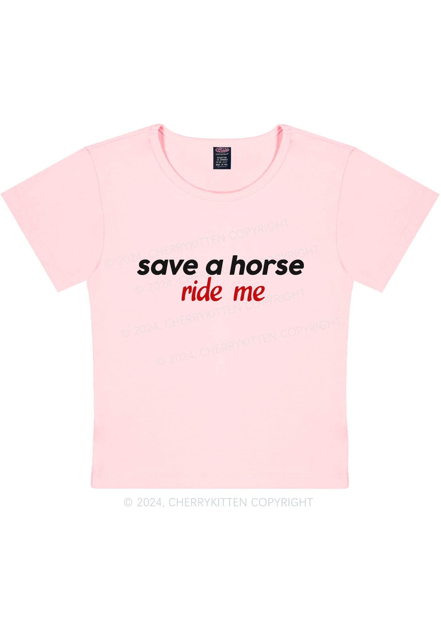 Save Horse Ride Me Y2K Baby Tee Cherrykitten