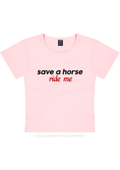 Save Horse Ride Me Y2K Baby Tee Cherrykitten