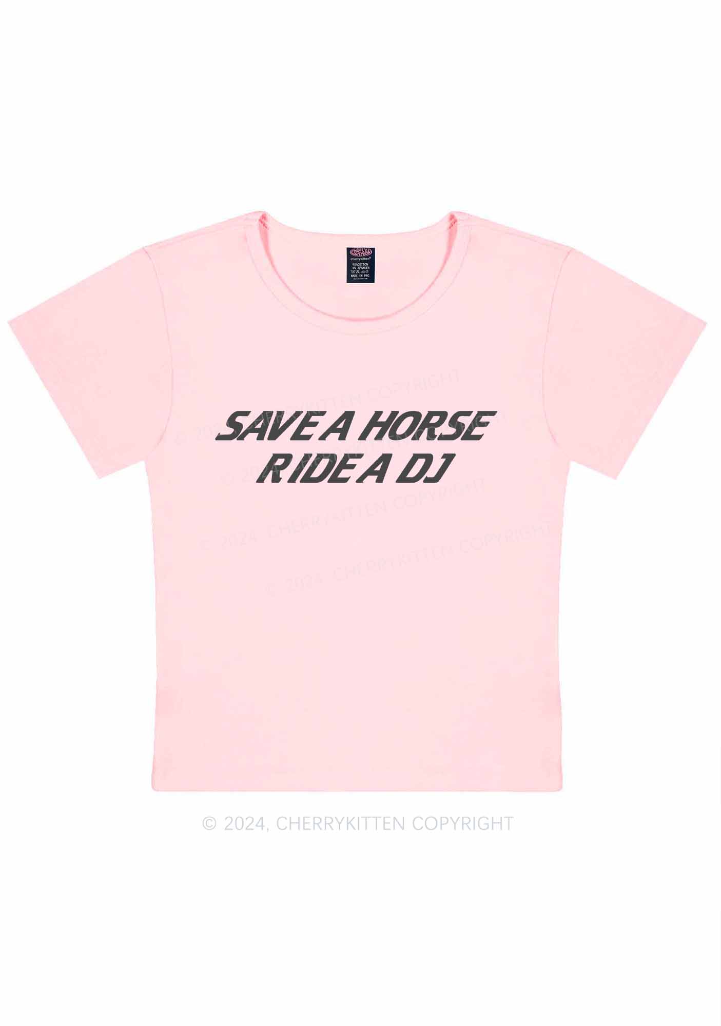 Ride A DJ Y2K Baby Tee Cherrykitten