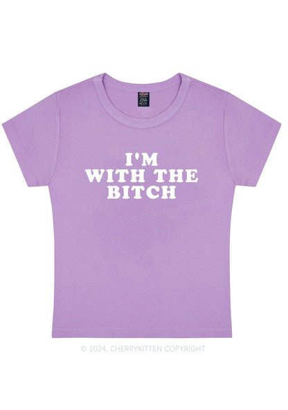 I Am With Bxxch Y2K Valentine's Day Baby Tee Cherrykitten