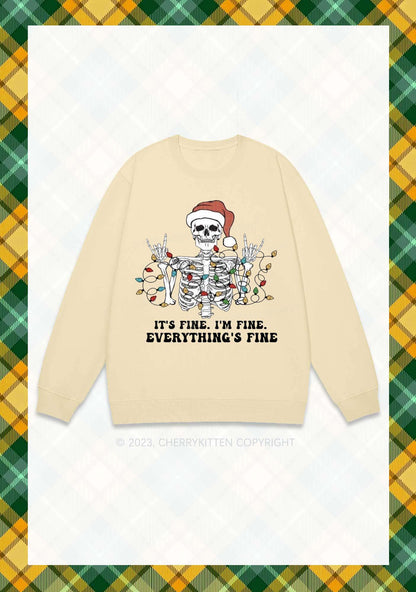 Everything's Fine Christmas Y2K Sweatshirt Cherrykitten