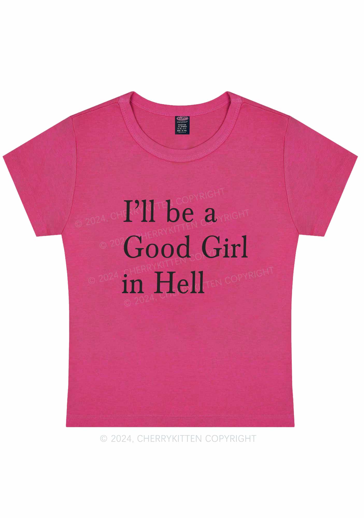 Curvy Good Girl In Hell Y2K Baby Tee Cherrykitten