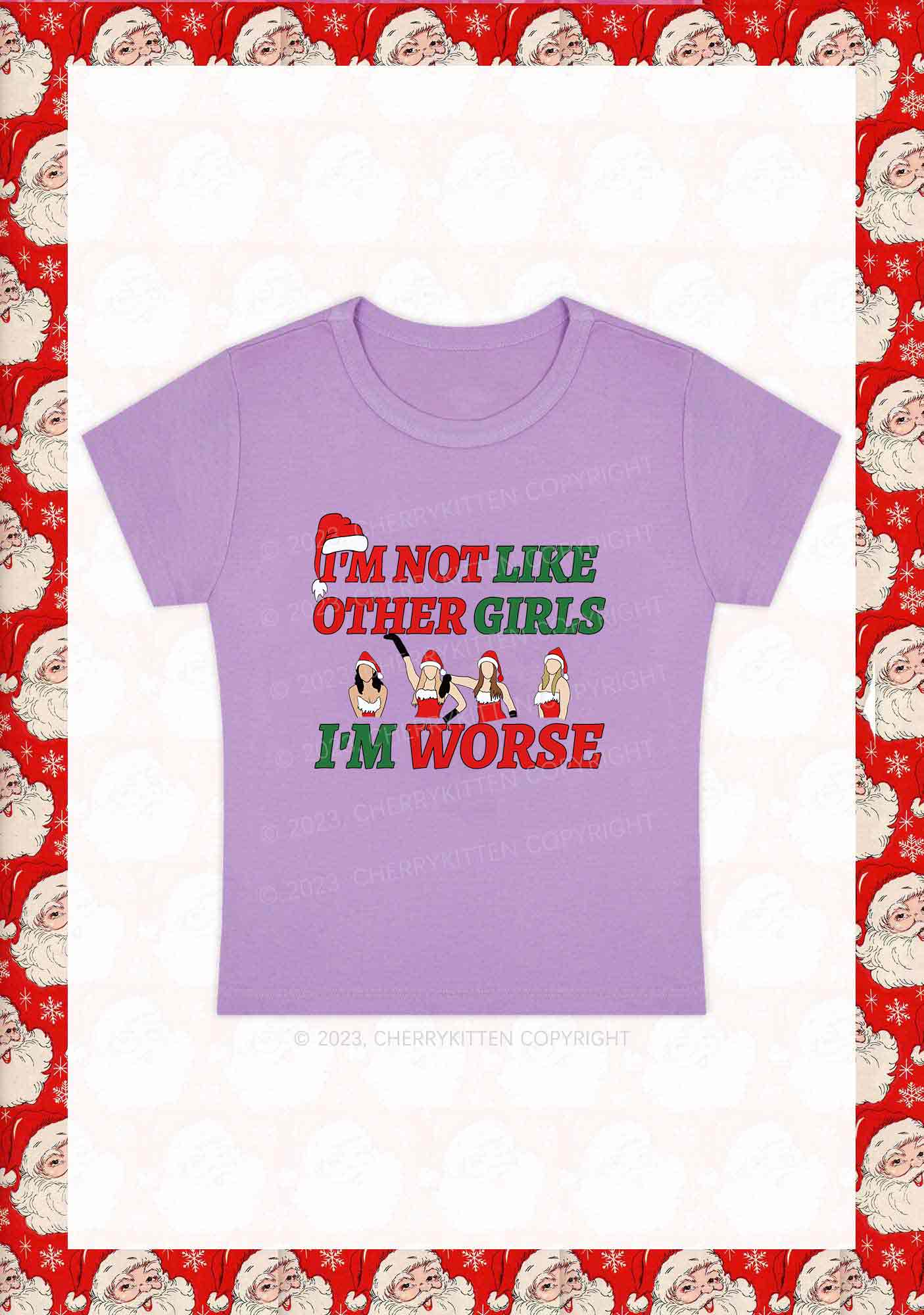 I'm Worse Christmas Baby Tee Cherrykitten