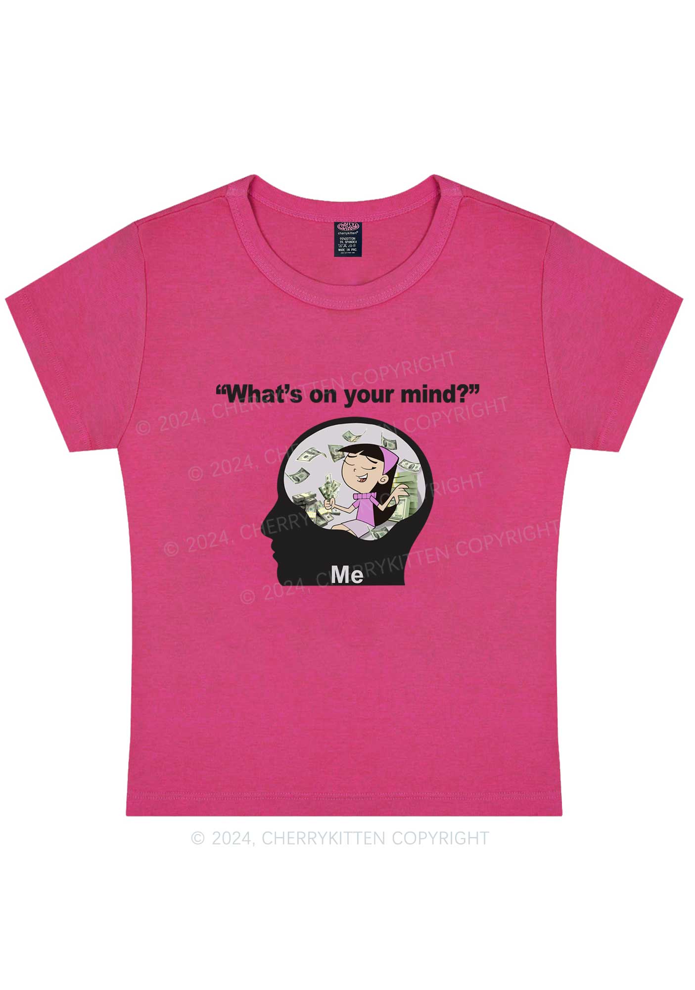 What's On Your Mind Y2K Baby Tee Cherrykitten