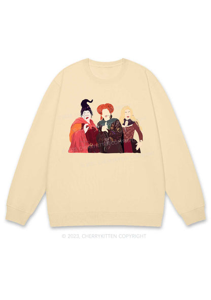 Three Witches Halloween Y2K Sweatshirt Cherrykitten