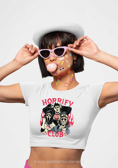 Horrify Club Halloween Y2K Baby Tee Cherrykitten