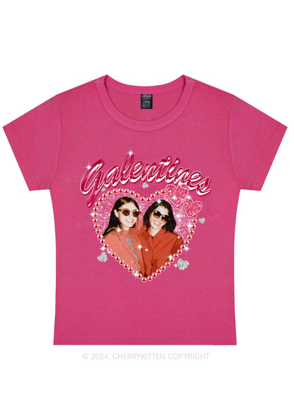 Custom Galentines Photo Y2K Valentine's Day Baby Tee Cherrykitten